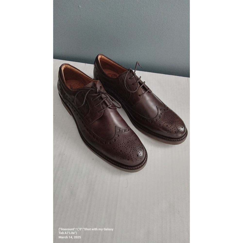 Marc‎ Joseph New York Wingtip Oxford Dress Shoes Leather Brown Brogue Size